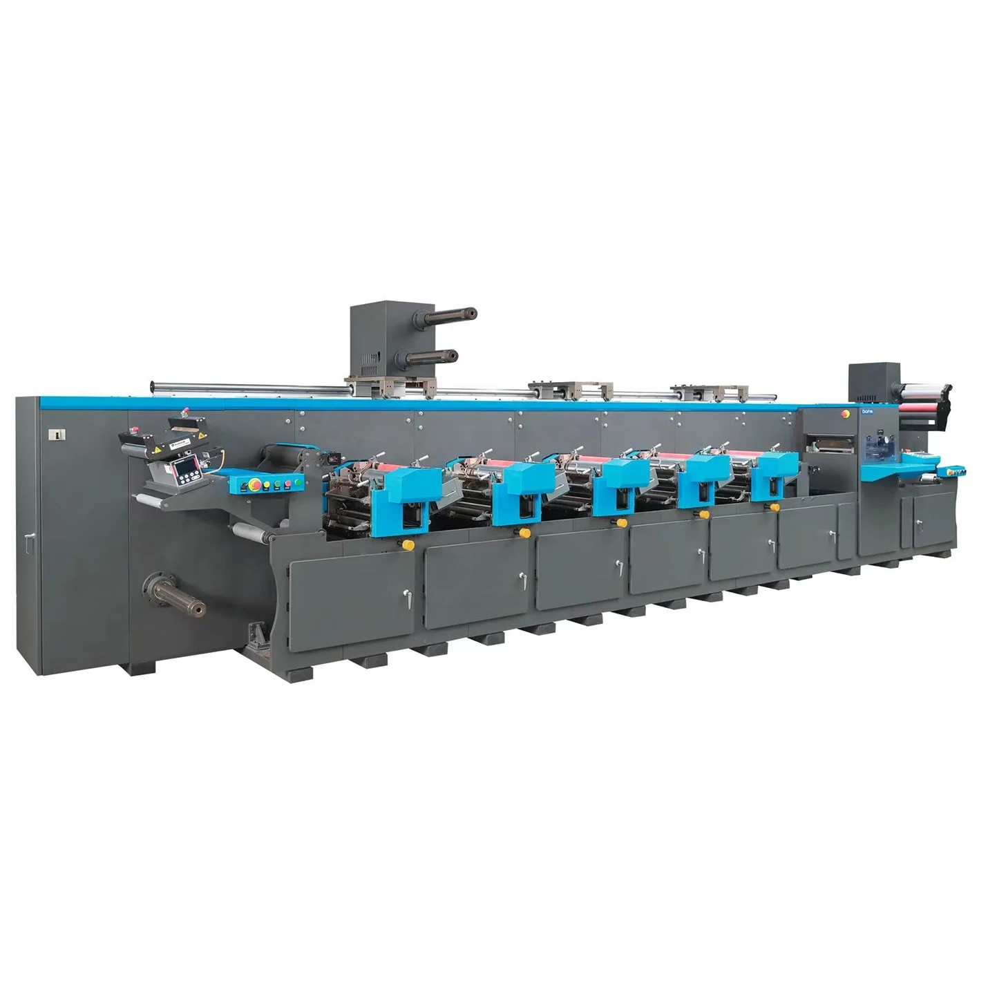HONTEC FD-350-5C Label die cutting machine with flexographic printing function and full servo control feeding