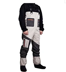 Мужская 5 слоев груди дышащие прорезиненный комбинезон с сапогами для рыбалки