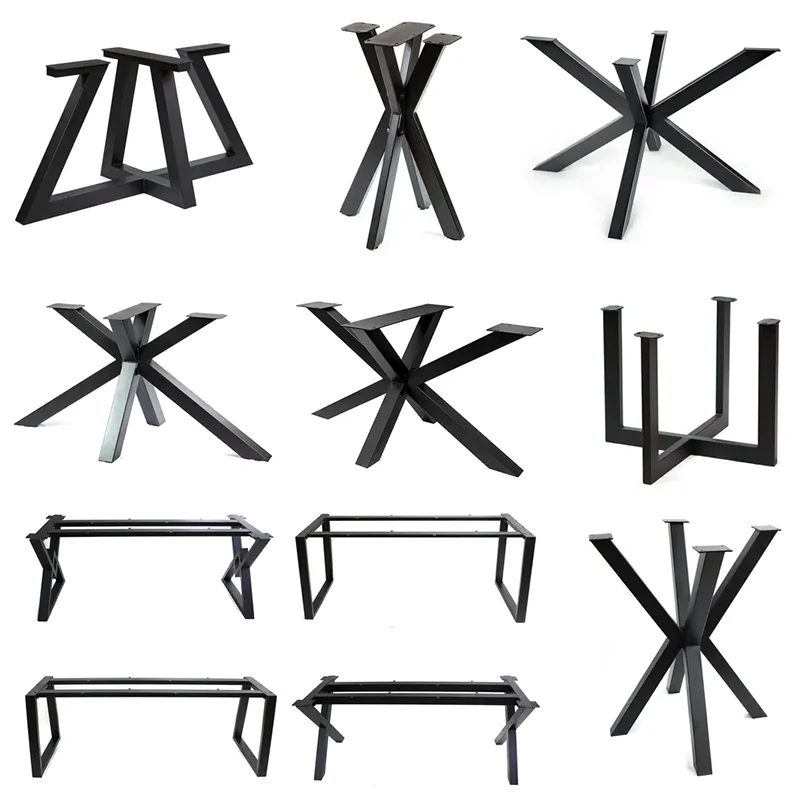 X spider table legs Customized Timber Slabs Legs Wood Tabletop Dining Metal Iron Coffee Table Legs
