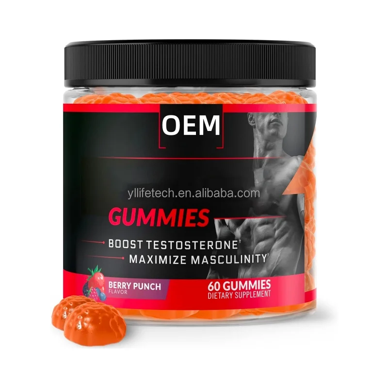 OEM Testosterone Gummies Tongkat Ali Horny Goat Weed Fenugreek Black Maca Gummy Supplement
