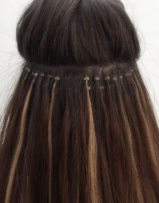 16inch 0.4g/s 100strands Easy Loop/Micro Ring Beads  Human Hair Extensions Straight  Red