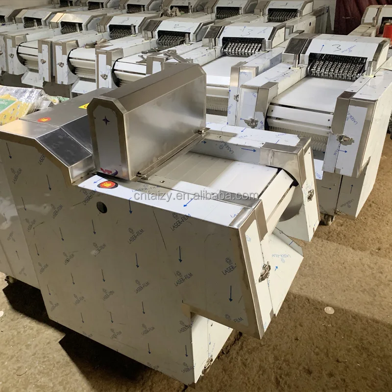 Automatic Fish Cutting Machine Whole Chicken Block Cubes Cutter Poultry Goose Meat Cube Cutting Machine