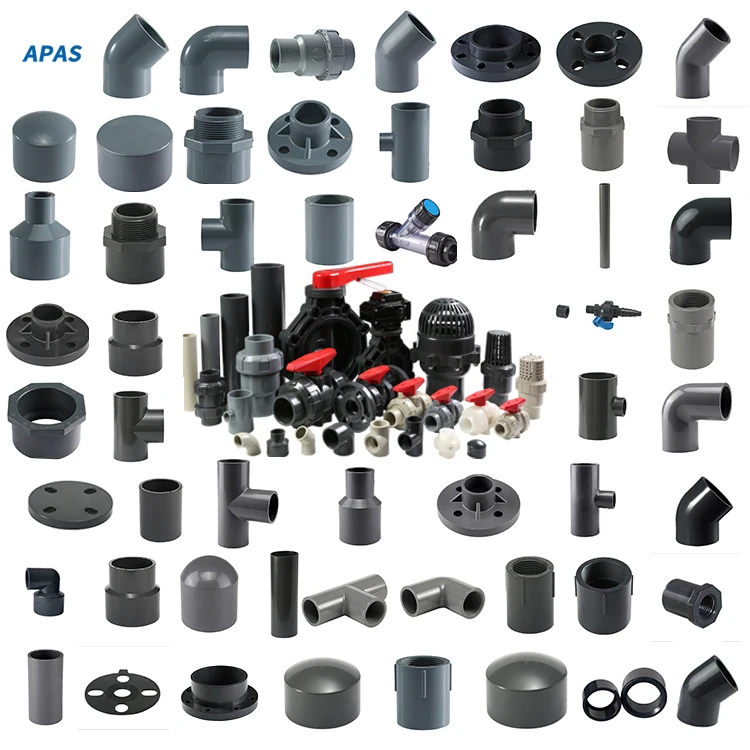 APAS Factory Direct ASTM SCH80 SCH40 Din Asni Jis Cns Compact Single Double Union Ball  Valve Pvc Pipe Fittings for water supply