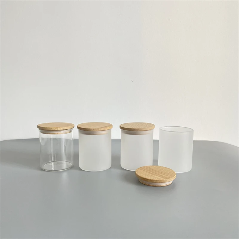 USA warehouse 9oz glass jar classic Dye sublimation frosted candle holder for White Sublimation Transfer