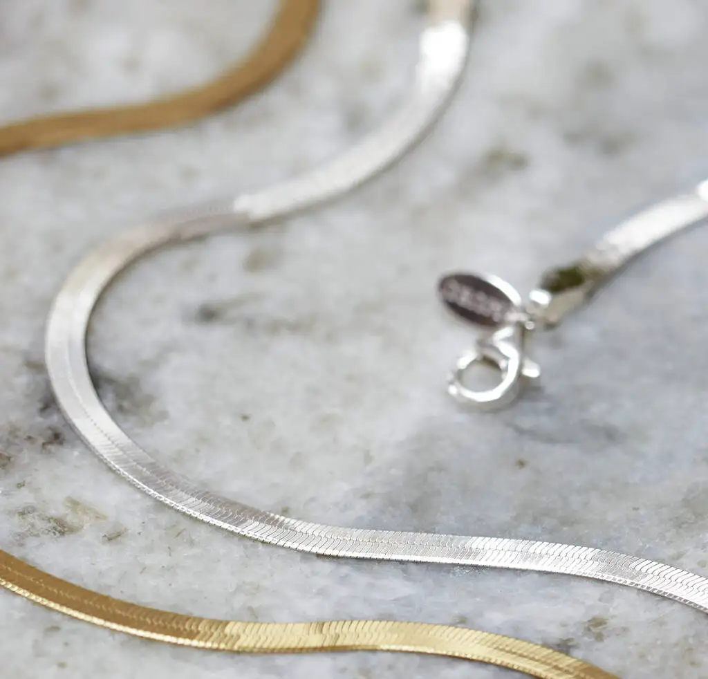 Vermeil Snake Chain Bracelet 925 Sterling Silver Gold Plated Snake Bracelet