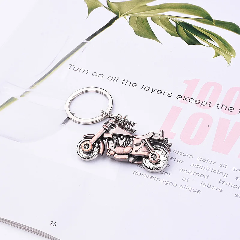 Fashion Key Ring Metal Key Chain Keychain Jewelry Antique Silver Color Plated Motorcycle Key Chain