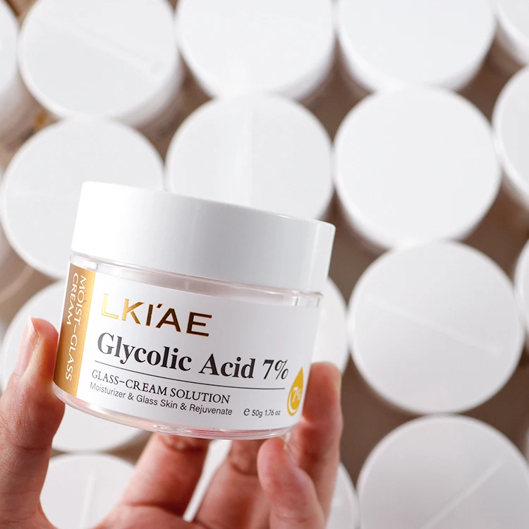 Private Label 50g Skin Care 7% Glycolic Acid Glycolic Acid Niacinamide Exfoliator Face Cream for Anti-Aging Moisturizer