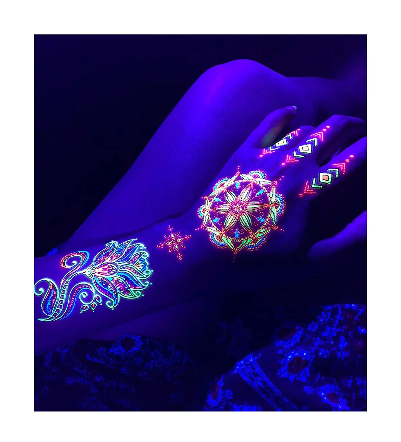 20sets Grow In Dark Laser Temporary Tattoo Transfer Paper DIY Body Art Stencil A4 Size Water Transfer Paper For Skin Sticker