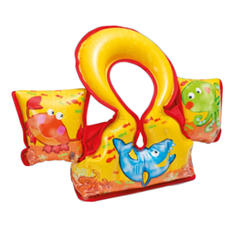 Intex Water safety inflatable pvc cartoon printed kids life jacket