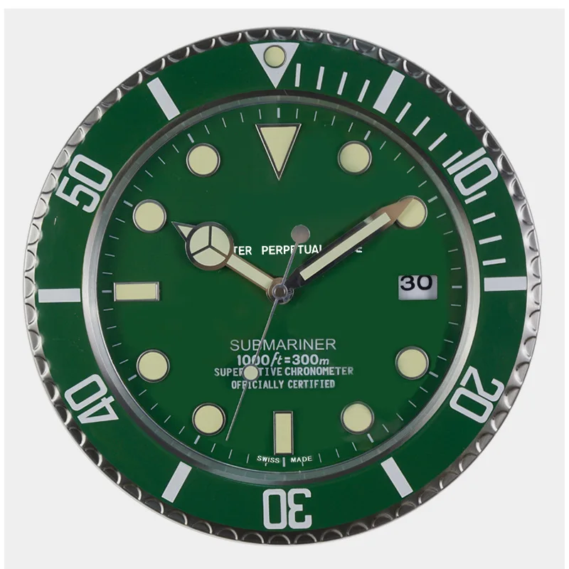 Luxury Metal Wall Clock Watch Shape Wall Clock Quartz Analog Living Room Sweep Silent Movement Single Face Needle (t6139) Quartz