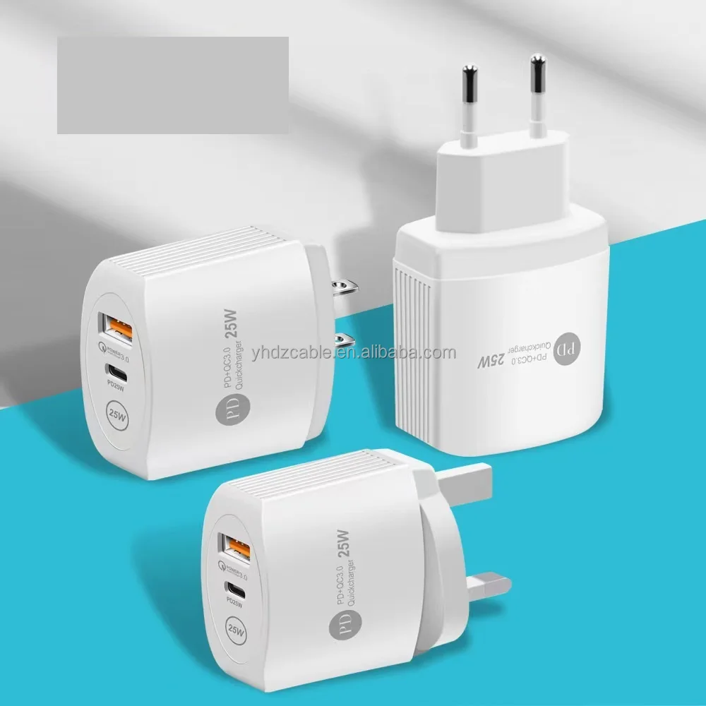 Wholesale EU US UK standard 5A fast charging head PD 25W mobile phone charger for Apple 13 pro charger Type-c adapter
