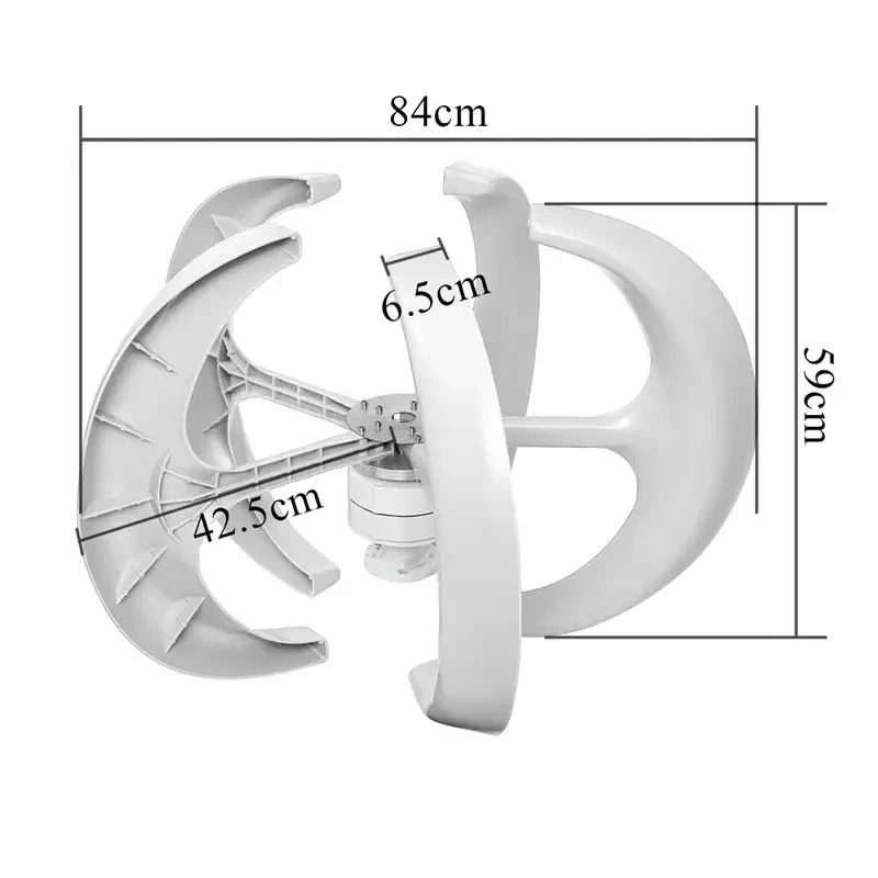 Home Hybrids Streetlight 12v 24v Wind Turbines Generator 5 Blades 100w 200w 300w 600w Vertical Wind Turbine