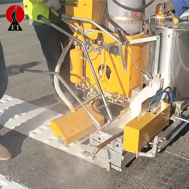 Adjustable micro glass beads manual road marking equipment rib convex line marking paint machine