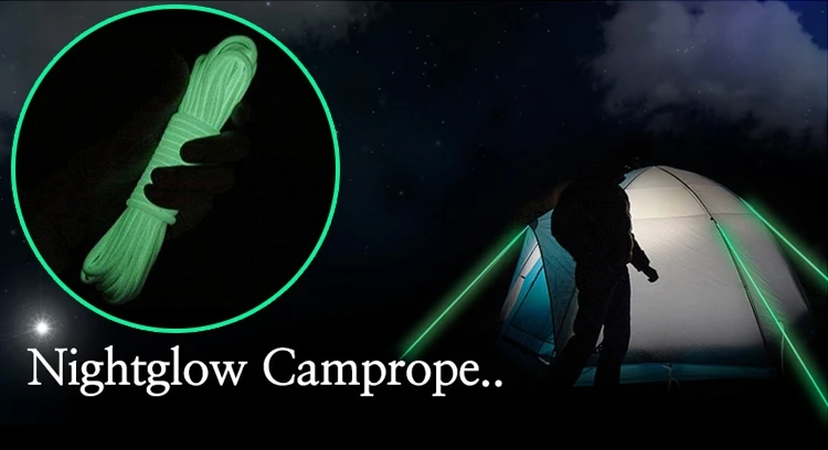 Custom Windproof Tent Rope Outdoor Camping Tent Accessories Luminous Reflective Paracord