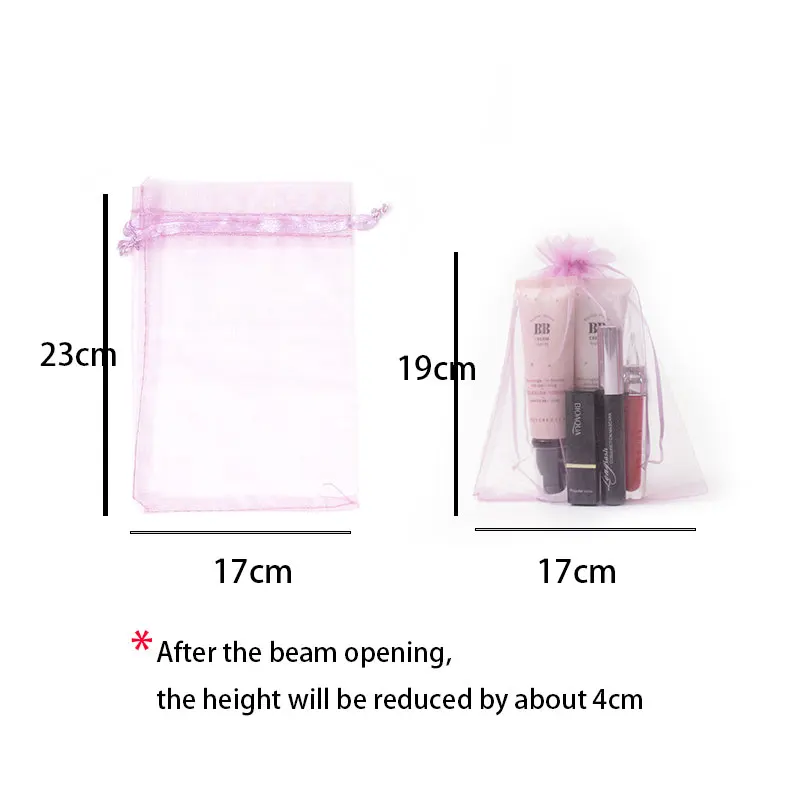 small pink custom organza gift bags logo 4*6in wholesale party pouch