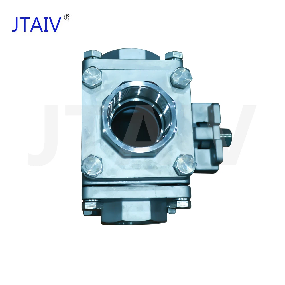 JTAIV Stainless steel welded four way ball valve threaded internal thread type