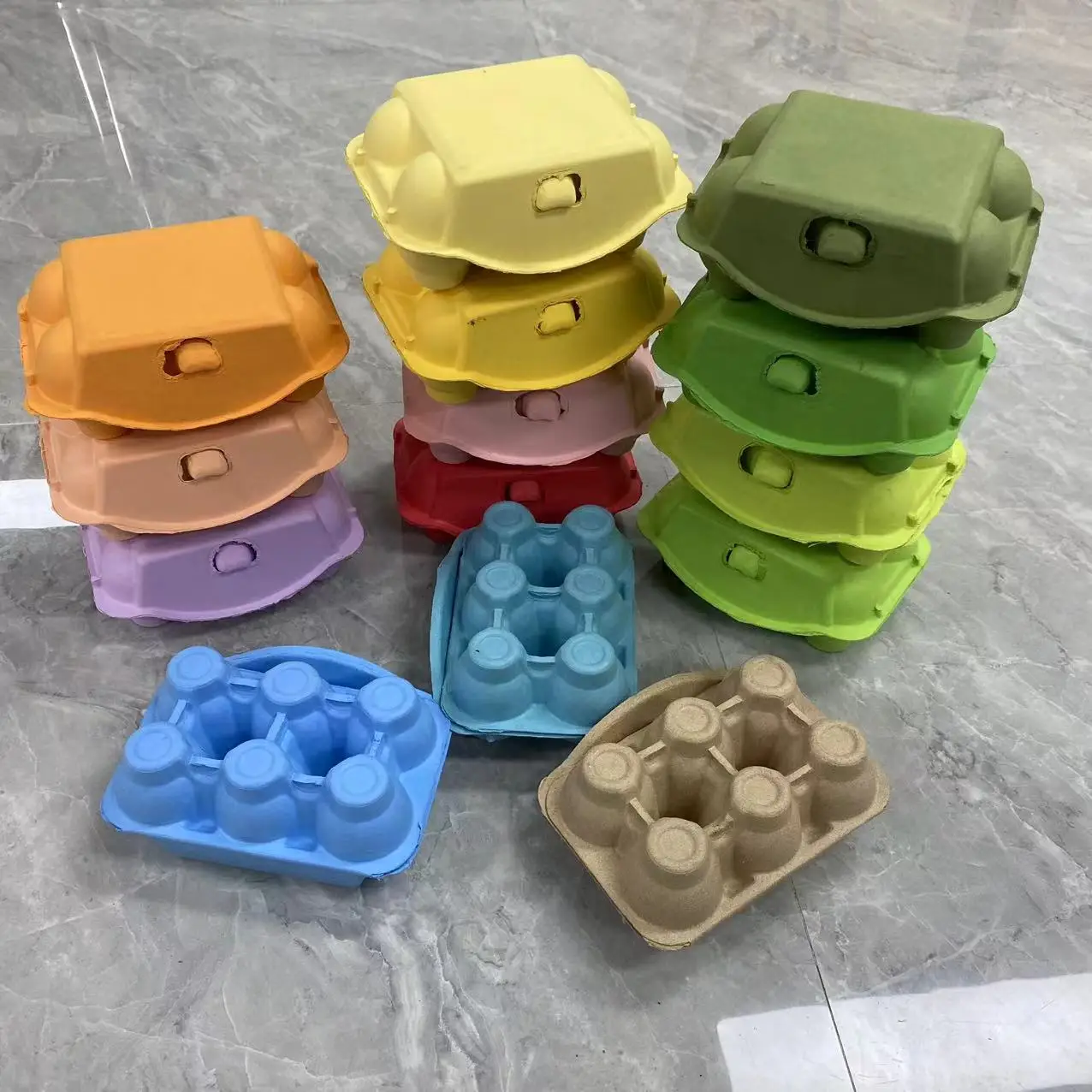 High Precision Egg Molded Pulp Cardboard Packaging Box Eco-Friendly Recycled Foil Folded Design for Food Cosmetics Made Bagasse