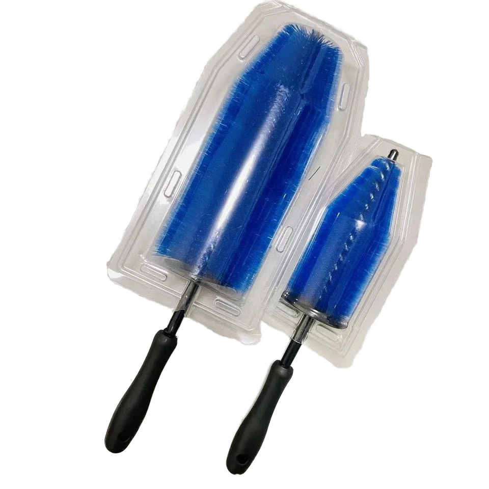 Auto Detailing Supplies Long and Short Blue Buster Wheel Tire and Rim Cleaning Brushes DIY Grade OEM Customization Supported