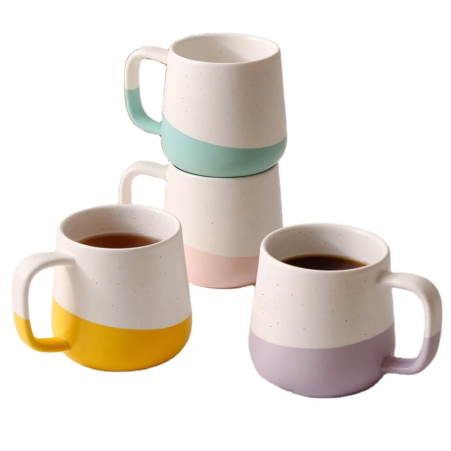 Madou Custom Wholesale High Quality Nordic Gift  Souvenir Round Handle Ceramic Milk Coffee Mug Pottery Mug Ceramic Mugs