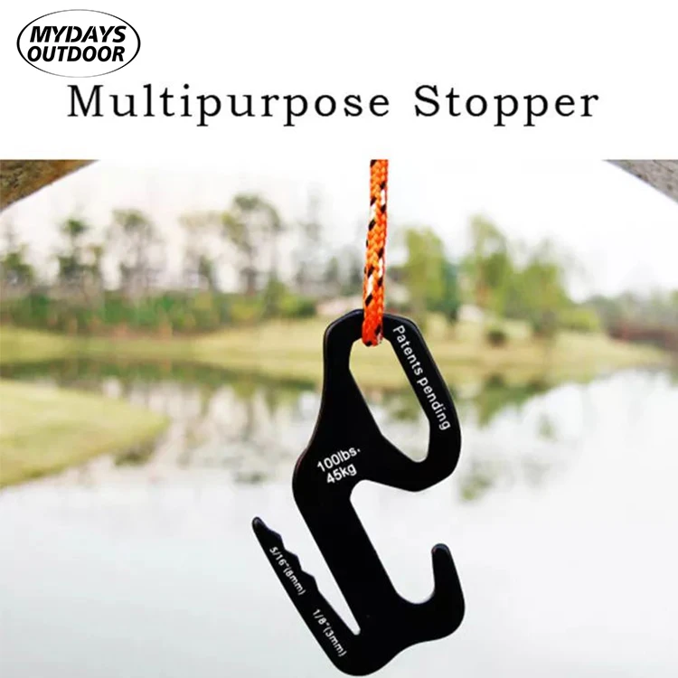 Mydays Outdoor Aluminum Alloy Ultralight Camping Tent Guyline Cord Adjuster Rope Tensioner for Camping Hiking Backpacking