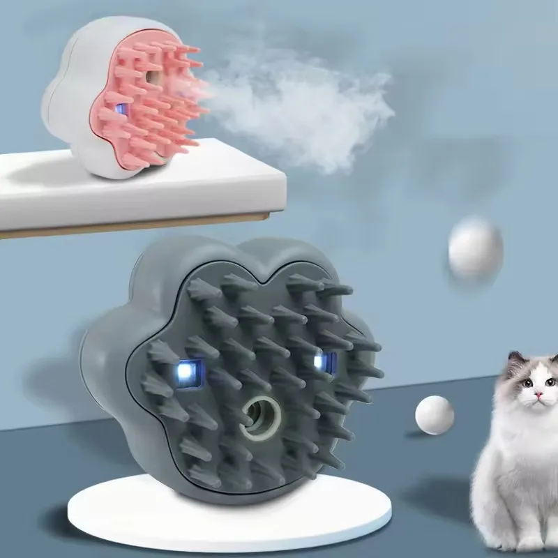 Automatic UV Laser Dog Accessories Pet Cleaning&bath Grooming Comb Electric Massage Spray Pet Hair Remover Brush
