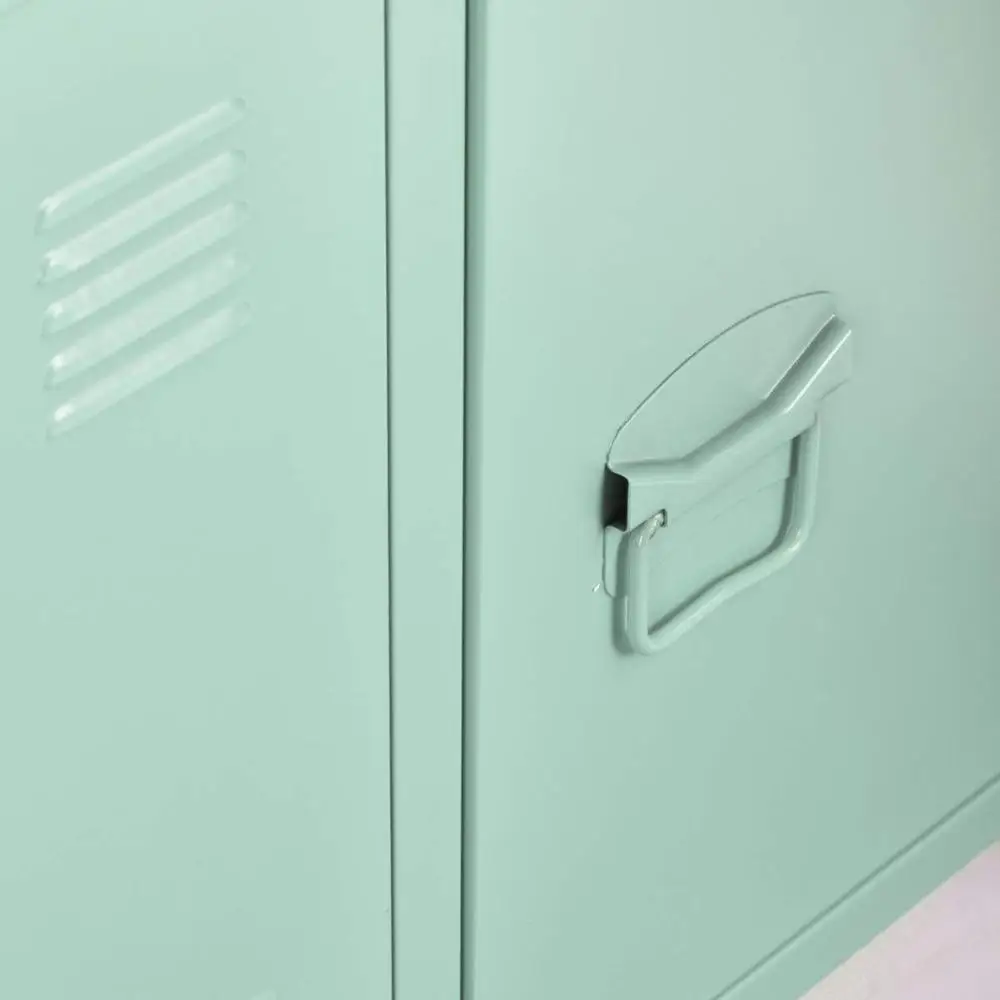 3-Door Two Tiers Metal File Locker Home Office Sideboard Cupboard Console Stand (Green)