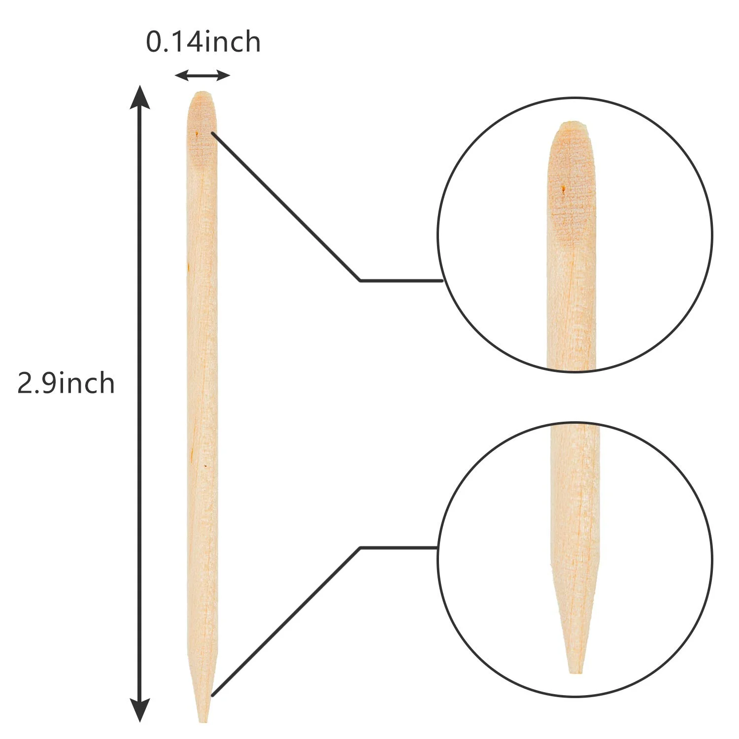 7.5cmPrivate Label Double Ended Manicure And Pedicure Tools Orange Wooden Nail Sticks Manicure Sticks For Nail