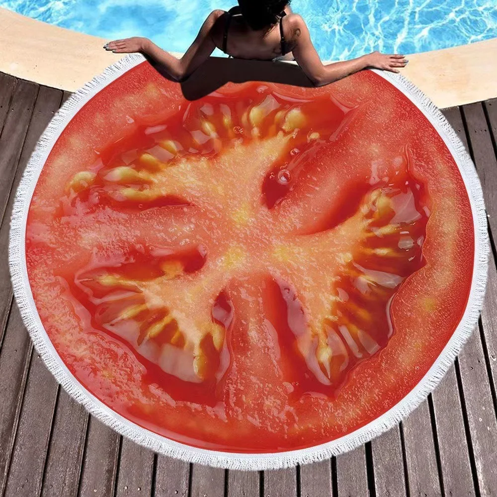 Round  Microfiber terry beach towel  Digital printing patterns  With Customized pictures.