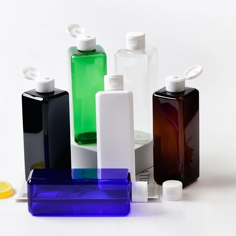 PET Plastic Bottle 500ml Trigger Spray Fine Mist Toner Cosmetic Packaging 4oz/120ml 8oz/250ml Square Shampoo Packaging Disc Top