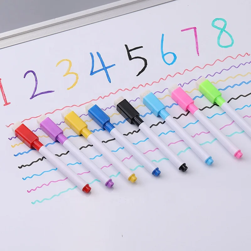 Non Toxic Ink 2mm Bright Magnetic Whiteboard Marker Pen Set School Office Supplier