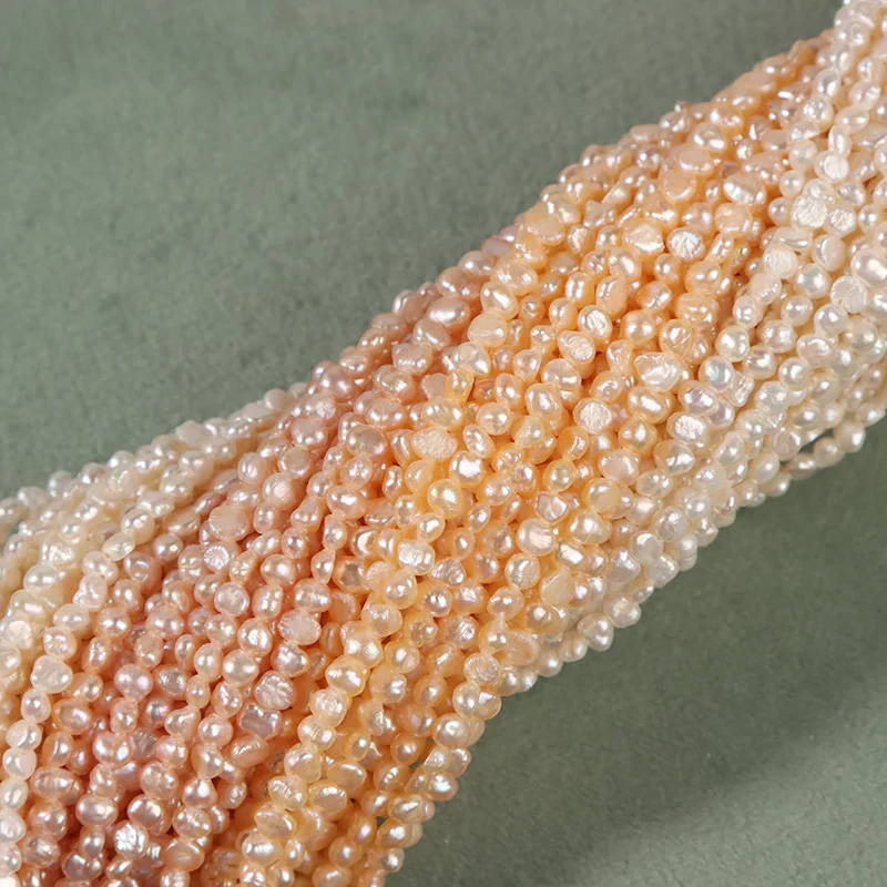 3-3.5mm White Freshwater Loose Baroque Pearls Strands Natural Irregular Baroque Pearls for Jewelry Use