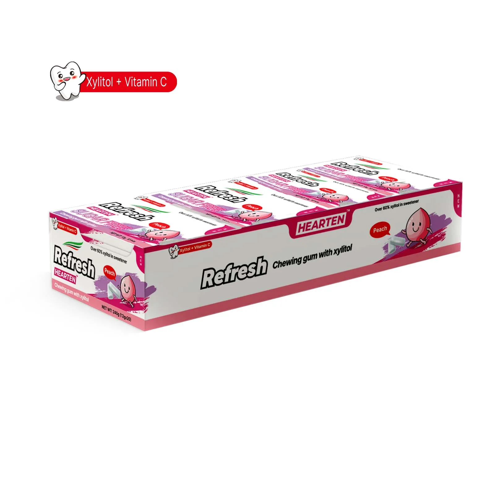 HEARTEN Halal Kosher sugar free  fruity taste hot sales chewing gum