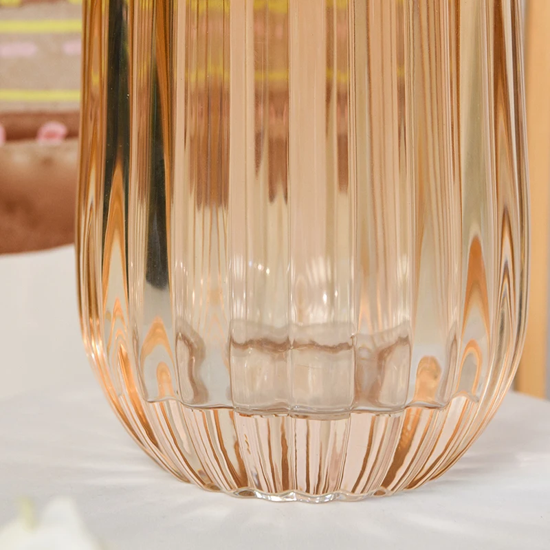 2023 Aspire Coloured Gradient Flower Rectangular Long Hand Blown Crystal Glass Vase for Table Floor Decoration