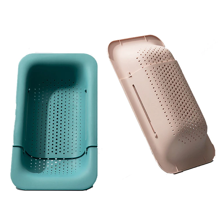 Дуршлаг над раковиной, ситечко, корзина для мытья овощей и фруктов, слив готовой пасты и сухих блюд, раздвижная кухонная необходимая вещь