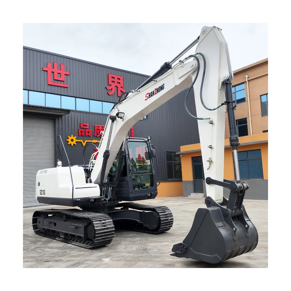 China Top Brand Shanzhong 14Ton SZ150 Medium-sized Hydraulic Tracked Excavator with Powerful Engine