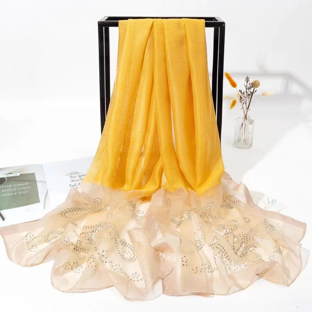 2024 New Women Summer Silk Scarves Fashion Shawl Lady Wrap Soft Female Stole Bandanna Hijab Poncho Foulard Muffler