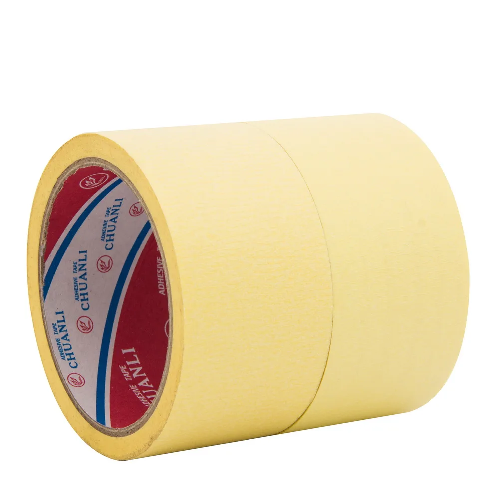 Printed Masking Tape 10 Pack General Purpose Beige White Color 1 inch x 55 Yards x 10 Rolls  for Painting Home, Office