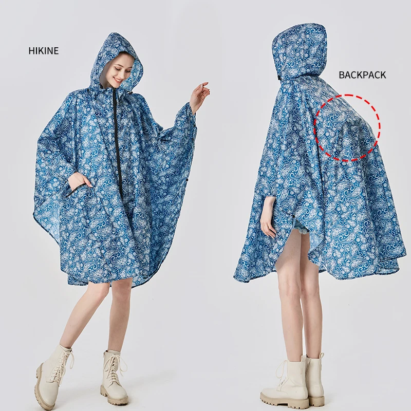 Yuding 2024 Hot-selling Girls  Reusable Polyester Hiking Cycling Rain Poncho Waterproof with Package