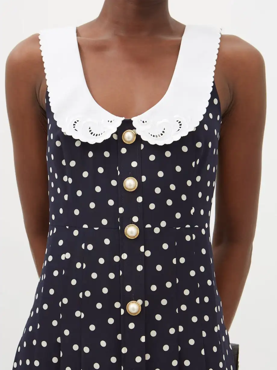 RedHK Custom High Quality New Arrives Fashion Summer African Dresses Black Dress With White Polka Dots Dresses Women Elegant