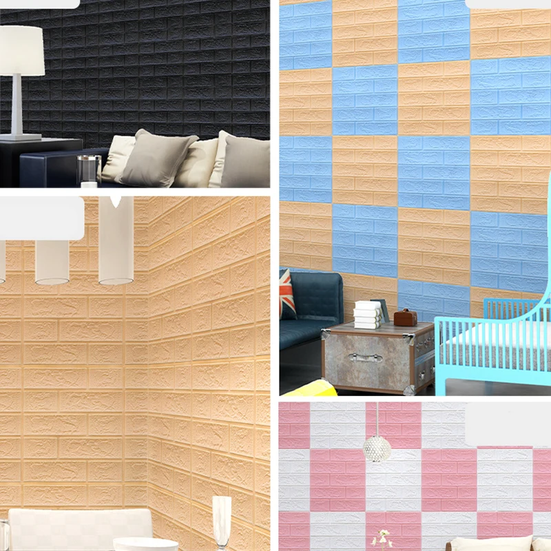 Self adhesive Foam sticker faux brick wall/self adhesive paper walpaper 3d wallpaper panel.jpg