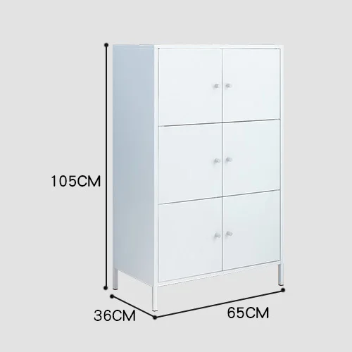 
XHL Portable Wardrobe Colorful Metal 6 Door Storage Closet 