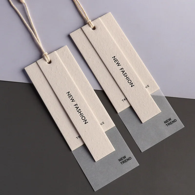  Custom Luxury Hanging Label with Free Slings Special Swing Paper Product Hang Tags for Clothing