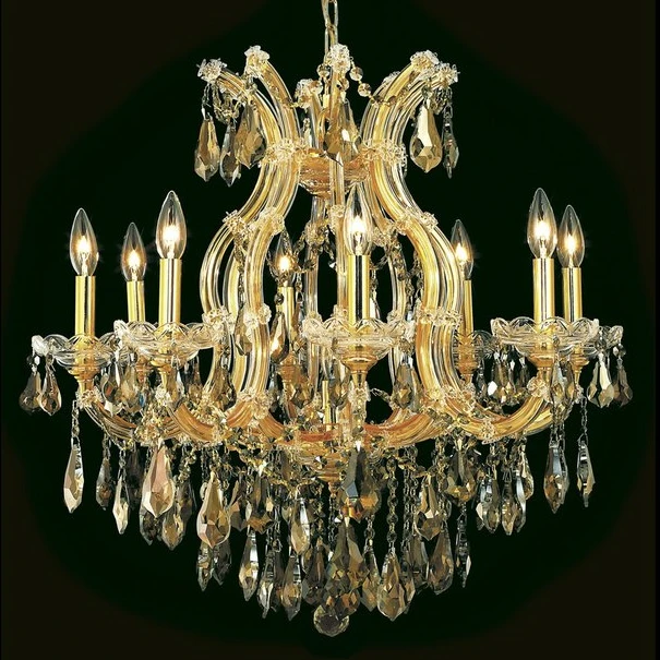 Cognac crystal golden chandelier lighting indoor decoration candle lamp chandelier wholesale price hot sale glass lighting