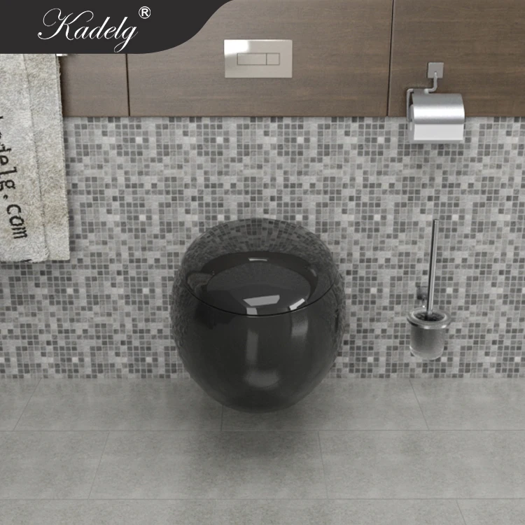 UK Design Sanitary Ware Black Wall Mounted Egg Pod Toilet Seat