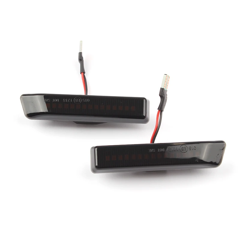 ADT Smoked Lens Sequential Flowing Front Fender Side Marker Lights Compatible with 3 Series E36 X5 E53 LED Side Marker Amber