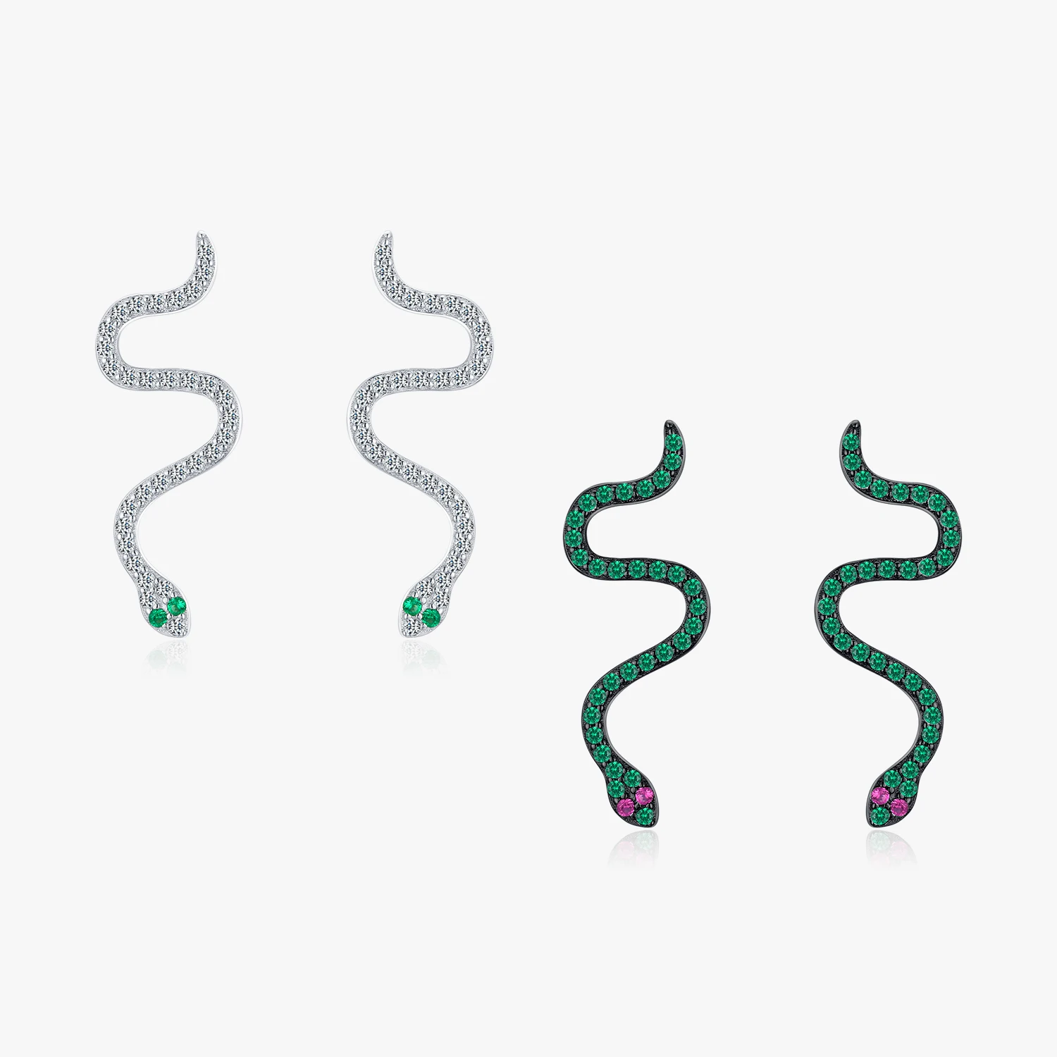 Winter Trendy Black Snake Earrings Real 925 Sterling Silver Luxury Animal Punk Earrings For Women 2024 Party Fine Jewelry