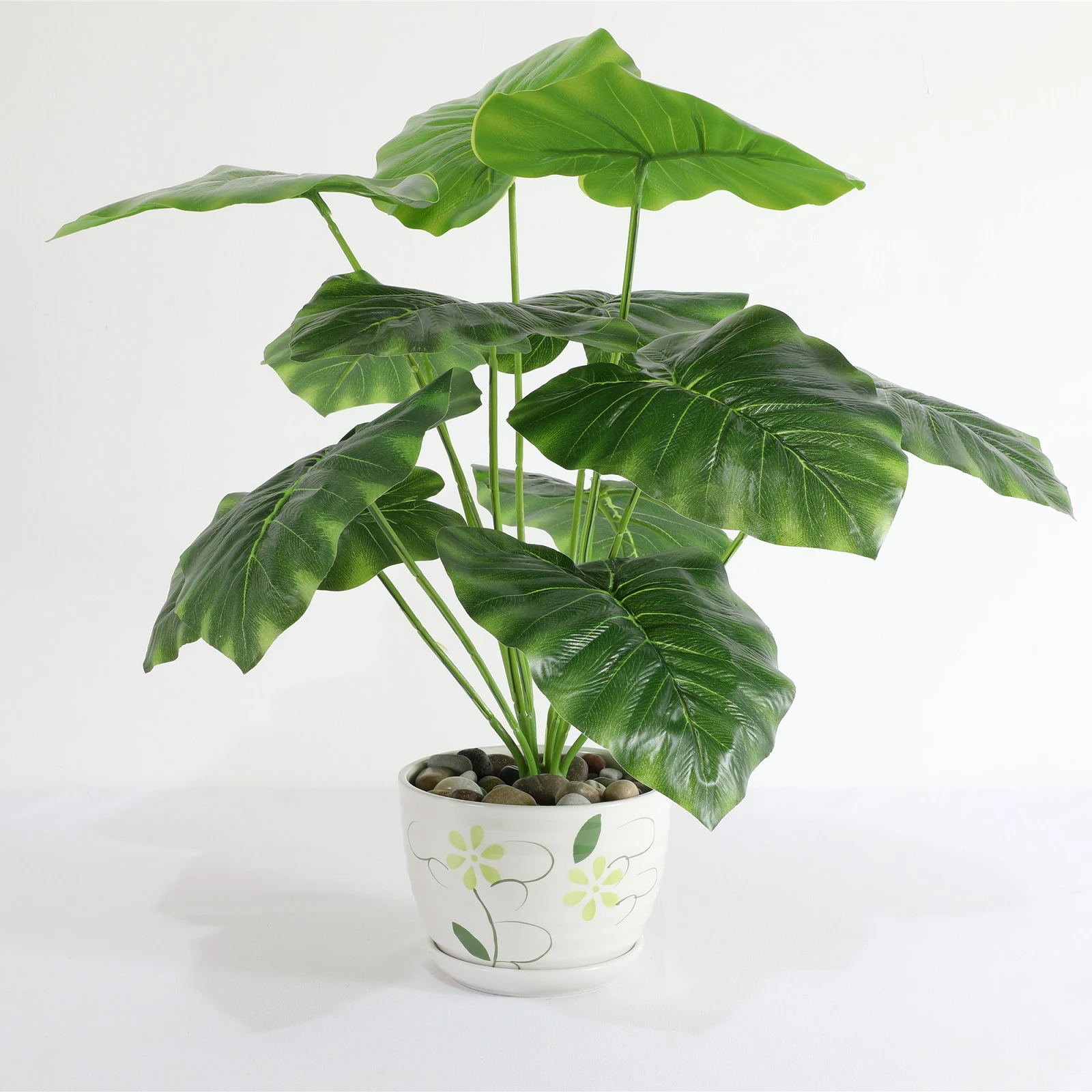 
Artificial plants 12 high-level simulation big-leaf green radish plants potted plants 