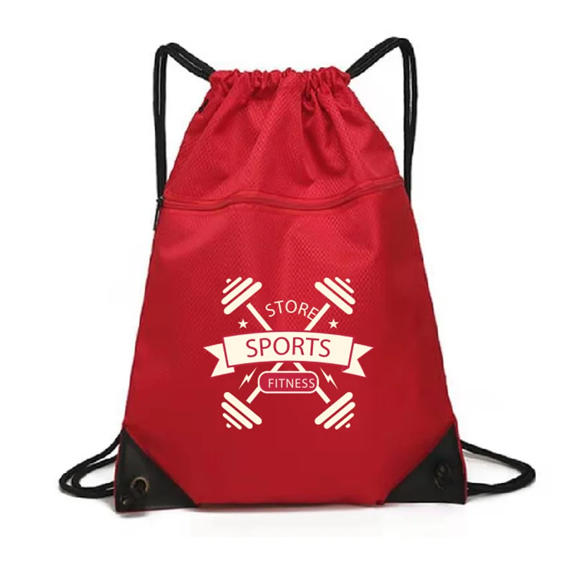 Custom Printing  420D Oxford Nylon Polyester Sublimation Printing Casual Sports DrawString Backpack Outside