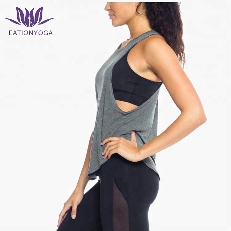 Оптовая продажа быстросохнущая противоусадочный обыкновенный гимнастический тренировки Женская дышащая Спортивная Йога Фитнес Тэнк Топы для женщин