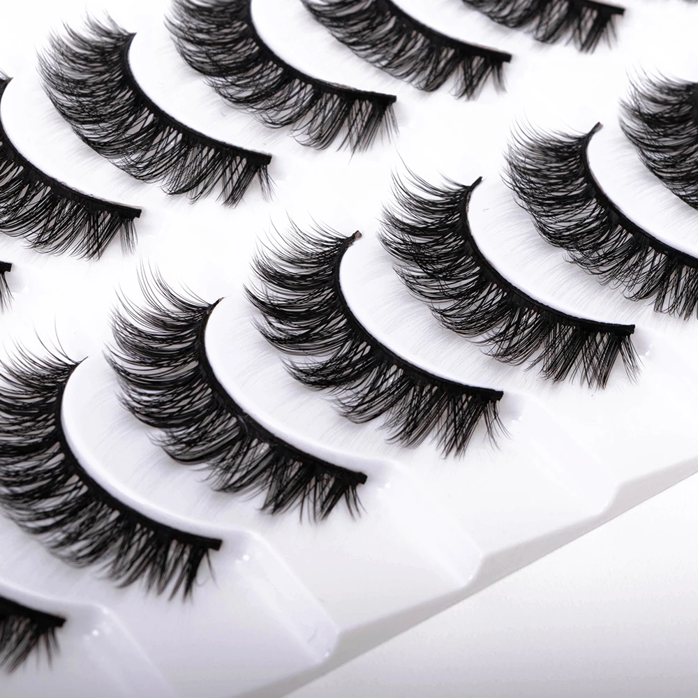 Yiernuo 10 pairs faux cils short natural lashes vendor Qingdao factory price China 3d Silk eyelashes wholesale